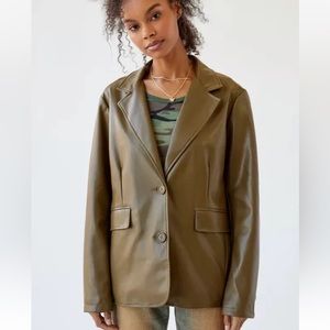UO Jules Oversized Faux Leather Blazer